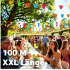 1x Wimpelkette Stoff 100 Meter bunt Girlande zum Aufhängen Produktbild-Vorschau 3