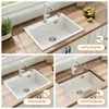 A collage of three images showing different types of kitchen sink installations: top-mounted, inset, and undermount. Podgląd zdjęcia produktu