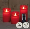 Anna's Collection Stumpfe Kerzen - 3x - rot - LED-Kerzen Produktbild-Vorschau 5