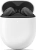 A pair of charcoal Google Pixel Buds A-Series are shown inside their white charging case. Produktbild-Vorschau