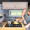 Mobile pensile per roulotte con bordo nero - Camper 120 cm Anteprima dell’immagine prodotto 5
