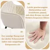 Collage of a chair detail and a hand pressing on a cushion, with German text highlighting features. Produktbild-Vorschau