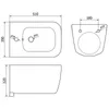 Mexen Stella wandmontiertes Bidet, Weiß - 35685100 Produktbild-Vorschau 3