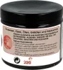 A black jar of product with a label showing instructions and product details. Produktbild-Vorschau