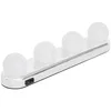 A white LED makeup lamp with four bulbs and a silver base, shown on a white background. Produktbild-Vorschau