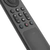 A close-up view of a black remote control with various buttons and a touchpad. Produktbild-Vorschau