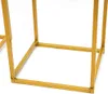 3 Stück Blumenhocker Set Metall Modern Gold Quadrat Produktbild-Vorschau 5
