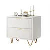 Set di 2 comodini bianchi con motivo a onde, 2 cassetti, Anteprima dell’immagine prodotto 10