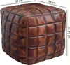 Sitzwürfel STANLEY Echtleder braun 47 x 41 x 47 cm Ottomane Produktbild-Vorschau 3