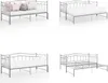 vidaXL Ausziehsofa Bettgestell Grau Metall 90x200 cm - Produktbild-Vorschau 1