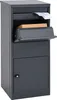 A dark gray parcel box with a flap open, showing a package inside. Anteprima dell’immagine prodotto