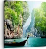 Bild auf Leinwand - Leinwandbild - Boot Klippen Natur Produktbild-Vorschau 1