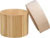 Samthocker aus Holz Beige Produktbild-Vorschau 4