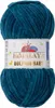 A ball of teal yarn with a label. Produktbild-Vorschau