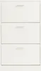 A white shoe cabinet with three flip-down drawers. Anteprima dell’immagine prodotto