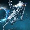 An astronaut floating in space with a planet in the background. Náhled obrázku produktu