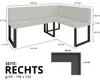 Banc d'angle AKIKO METAL Corner Bench 196x142 droite - Voir les images du produit 3
