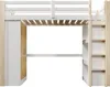 Lit mezzanine 90 x 200 cm avec armoire et étagère, en pin Voir les images du produit 12
