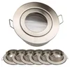 6x Einbaurahmen GU10 SET Satin-Nickel 832-SN Ø60 mm IP44 Produktbild-Vorschau 1