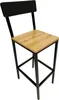Hoker barowy z oparciem loft dąb czarny metal taboret do Podgląd zdjęcia produktu 7