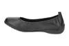 A single black leather ballet flat shoe shown from the side against a white background. Anteprima dell’immagine prodotto
