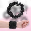 12 Stück Seide Haargummis Schwarz Elastische Haargummi Produktbild-Vorschau 2