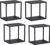 Four identical black cube-shaped shelves are arranged in a 2x2 grid against a white background. Anteprima dell’immagine prodotto