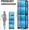 Glasvitrine stehend mit Glastür&höhenverstellbaren Regalen, Produktbild-Vorschau 7