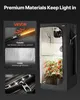 A marketing image showing a grow tent with plants inside, and close-ups of its materials and zipper. Náhled obrázku produktu