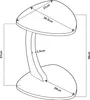 A line drawing of a modern table lamp with dimensions indicated. Podgląd zdjęcia produktu
