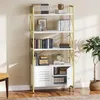 BALCONERA Weiß-Goldenes Bücherregal 5 Etagen - Mit Produktbild-Vorschau 2
