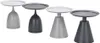 Four side tables of varying colors and styles are displayed against a white background. Produktbild-Vorschau