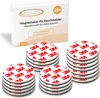 A box of magnetic holders for smoke detectors, with several stacks of the holders shown in front of the box. Produktbild-Vorschau