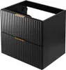 A black bathroom vanity cabinet with two drawers and gold handles. Anteprima dell’immagine prodotto
