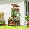 Outsunny bloembak met klimrek, plantenbak met wielen voor Productafbeelding-voorbeeld 2