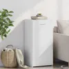 A white sideboard cabinet is shown in a room with a plant and a basket. Produktbild-Vorschau