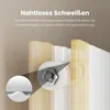 A close-up, stylized illustration of a radiator's connection point, highlighting its seamless welding technology. The background is a plain, light beige. Anteprima dell’immagine prodotto