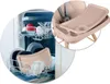 A collage showing a high chair tray being washed in a dishwasher and a close-up of the high chair tray. Voir les images du produit