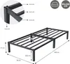 A diagram showing the dimensions and construction details of a metal bed frame. Produktbild-Vorschau