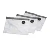 Three clear vacuum seal bags with black valves, arranged in a row. Podgląd zdjęcia produktu