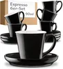 Zestaw 6 czarnych filiżanek do espresso Cosumy z spodkami – Podgląd zdjęcia produktu 1