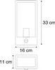 Lampa ścienna zewnętrzna czarna z czujnikiem ruchu IP44 - Podgląd zdjęcia produktu 3