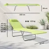 Outsunny Outdoor-Liege - 182x56x24,5 cm - Max. 120KG - Grün Produktbild-Vorschau 3