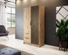 A modern bedroom or living room setting with a wooden wardrobe, a chair, and a plant. Voir les images du produit