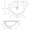 Keramik Waschbecken oval 570x485x195 mm weiß mit Überlauf Produktbild-Vorschau 5