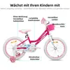 HILAND 18 Zoll Mädchen Kinderfahrrad mit Korb & Bändern, Produktbild-Vorschau 2