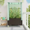 vidaXL Hochbeet mit Aufsatz und Rollen Rattan-Optik Produktbild-Vorschau 3