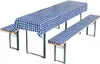 Bierbankauflagen-Set, Auflage Tischdecke 3-teilig Blau/Weiß Produktbild-Vorschau 1