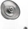 A close-up, studio shot of a stainless steel pot lid with a screw in the center, set against a white background. Náhled obrázku produktu