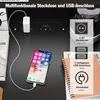 Nachttisch LED mit Steckdose,Nightstand mit 2 Schubladen Produktbild-Vorschau 5
